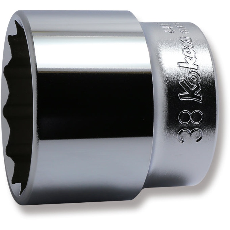 1/2 Sq. Dr. Chrome Metric 12 Point Socket  38mm