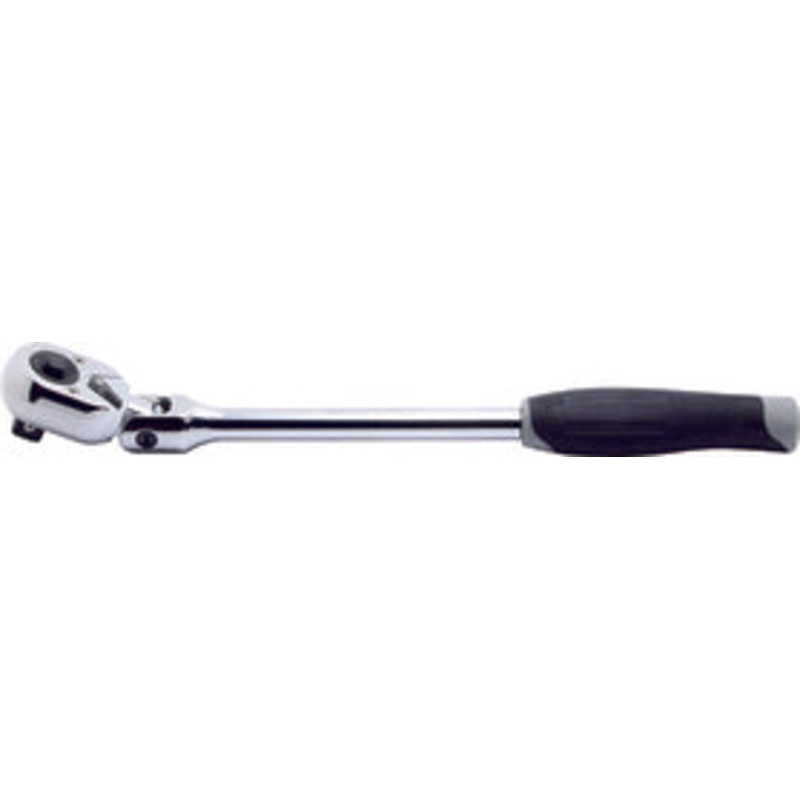 1/2 Sq. Dr. Ratchet Handle  24 teeth Flexible Head Length 330mm Push Button Plastic Handle