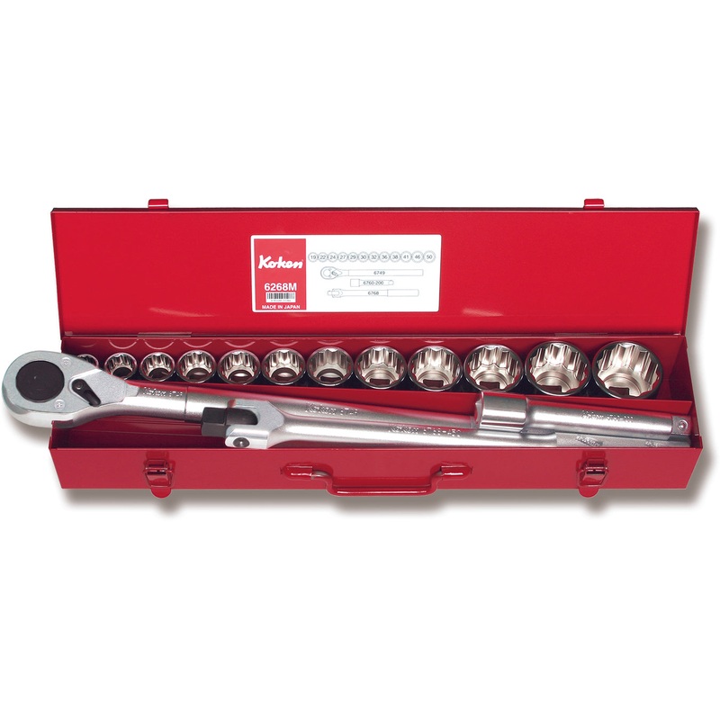 3/4 Sq. Dr. 15 Piece 12-Point Metric Socket Set  19-50mm