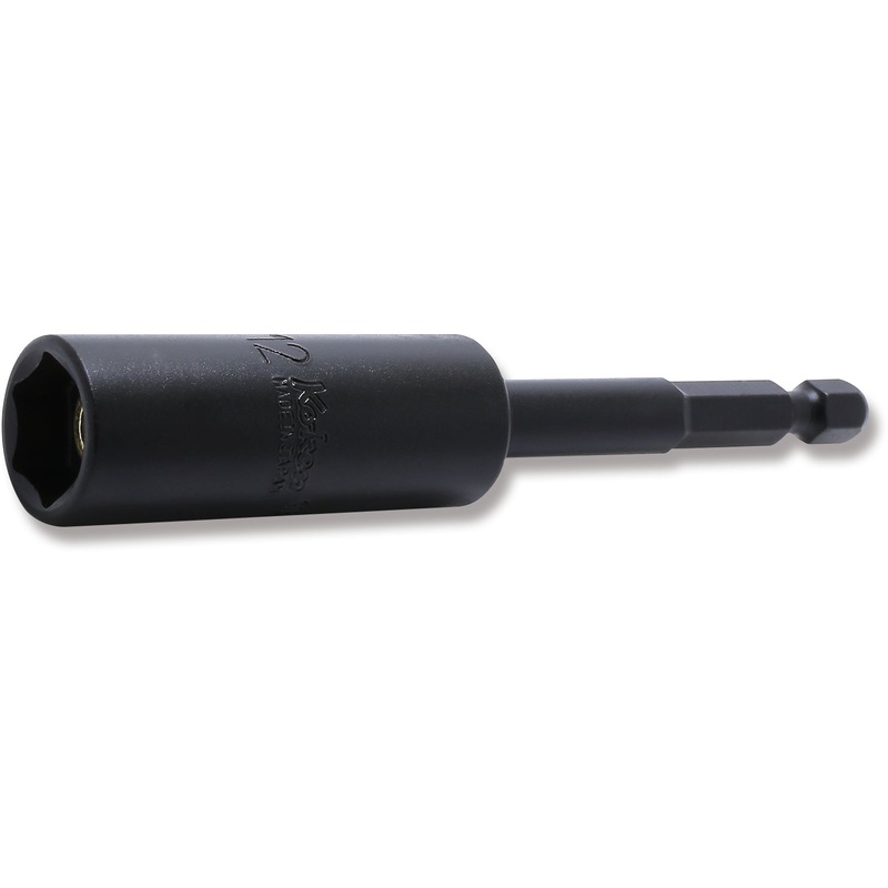 1/4 Hex Dr. Nut Setter  12mm 6 point Length 100mm Slide Magnet