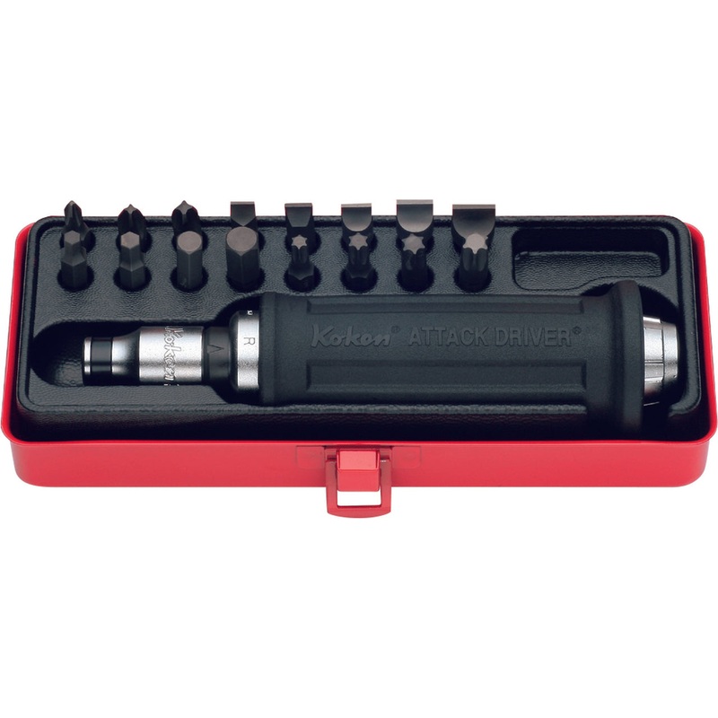 1/2 Sq. Dr. Attack Driver Set     Rubber Grip 18 pieces