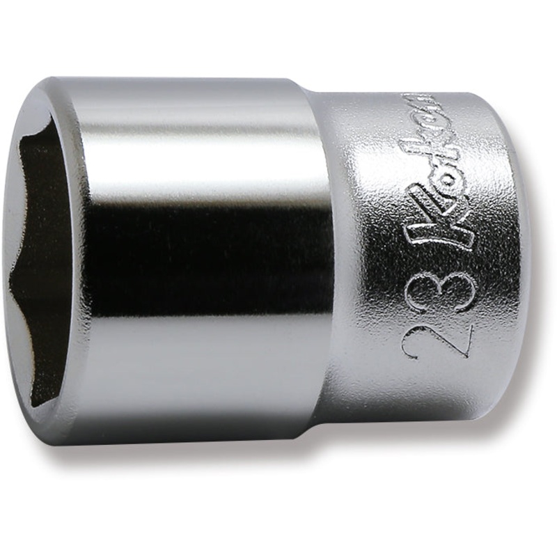 1/2 Sq. Dr. Chrome 6 Point Metric Socket  23mm
