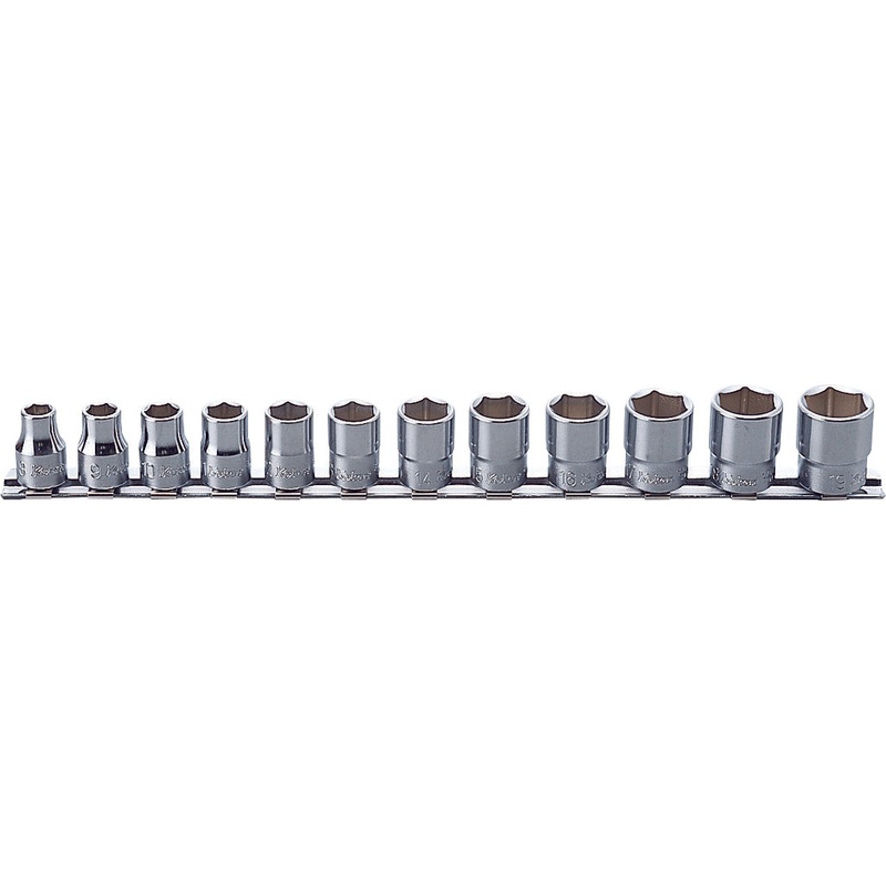3/8 Sq. Dr. Socket set  8-19mm 6 point 300mm  12 pieces