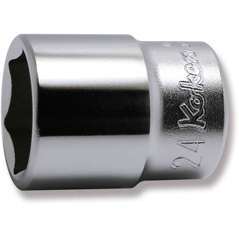 1/2 Sq. Dr. Chrome 6 Point Metric Socket  24mm