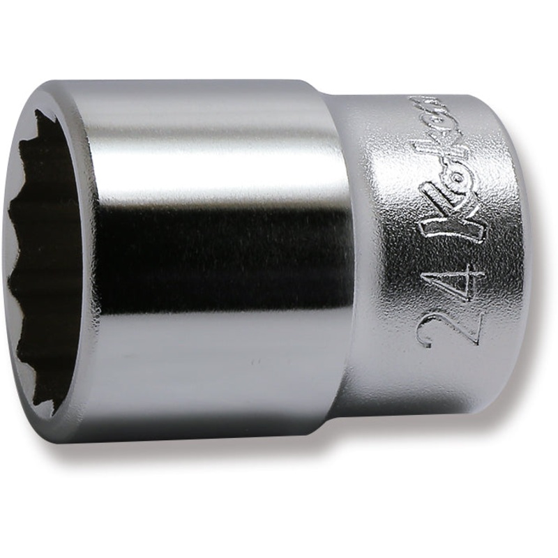 1/2 Sq. Dr. Chrome Metric 12 Point Socket  24mm