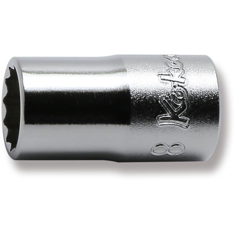 1/4 Sq. Dr. 12 Point chrome SAE Socket  8mm