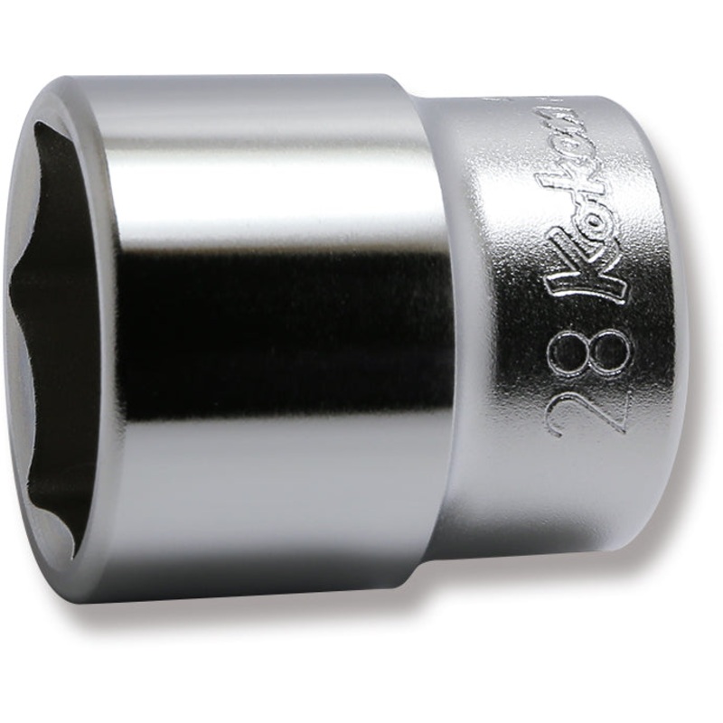 1/2 Sq. Dr. Chrome 6 Point Metric Socket  28mm