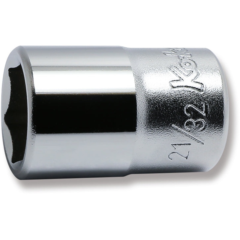 1/2 Sq. Dr. Chrome SAE 6 Point Socket  21/32"