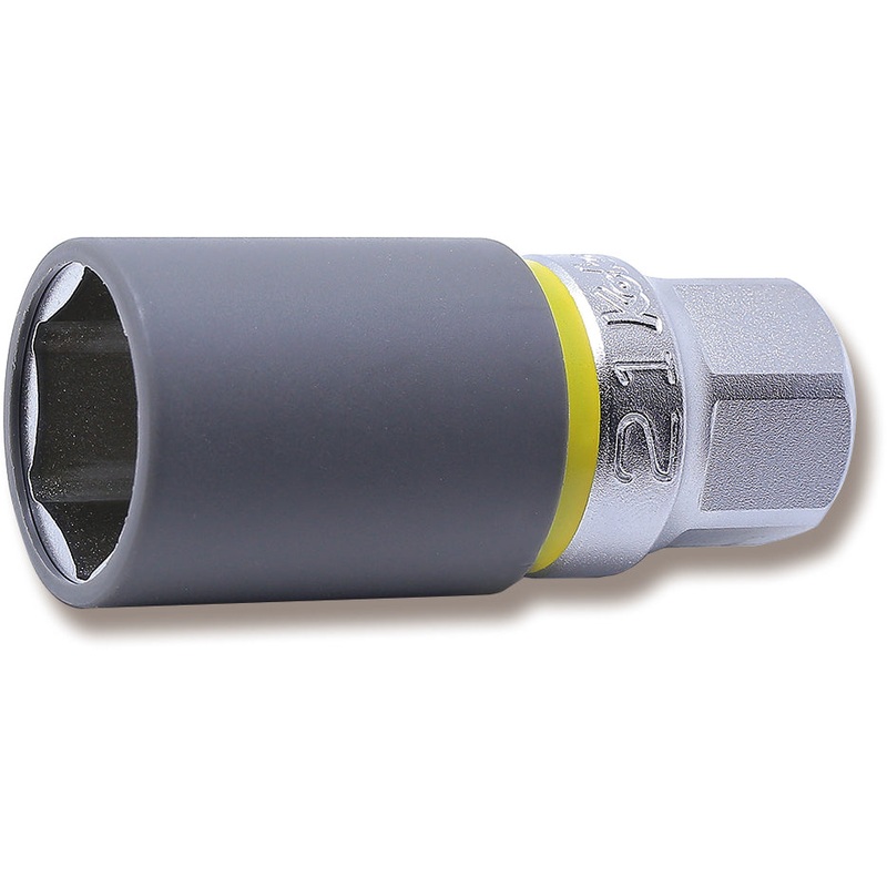 1/2 Sq. Dr. Wheel Nut Socket  21mm Extra Thin walled Length 65mm Color coded Protector