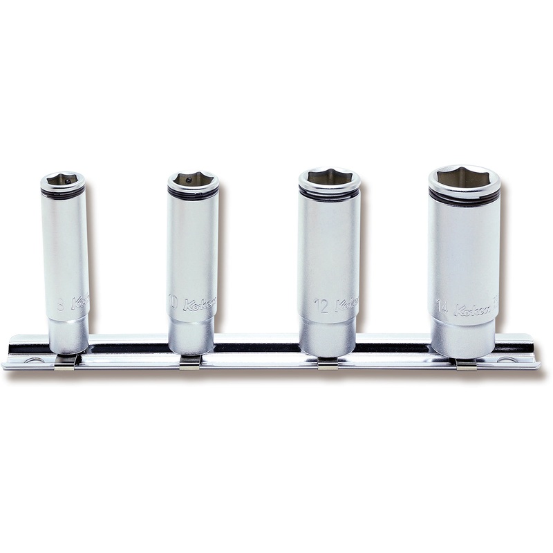1/4 Sq. Dr. Deep NUT GRIP Socket Set 8-14mm - 4 pieces