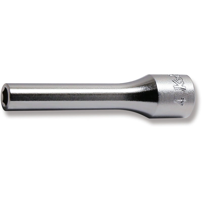 1/4 Sq. Dr. Socket  4mm 6 point Length 50mm