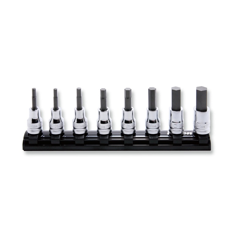 8 Piece 3/8 Sq. Dr. 50mm Z-Series Hex Bit Socket set  3-12mm