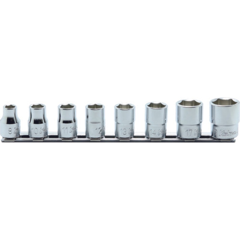 8 Piece 3/8 Sq. Dr. 6 point, Metric, Chrome, Socket Set