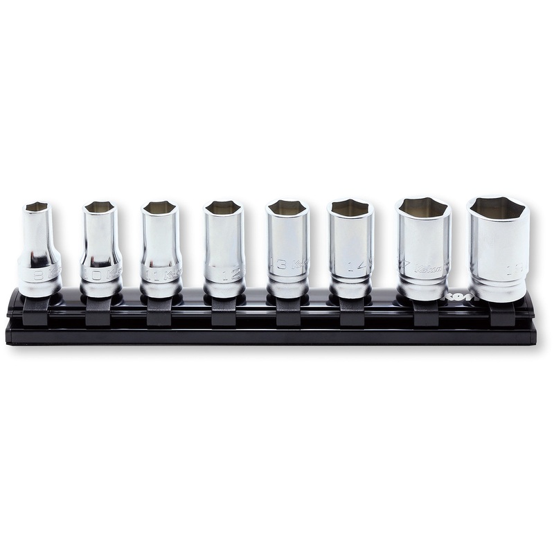 8 Piece 3/8 Sq. Dr. Z-Series 6 Point Semi-Deep Chrome Socket set  8-19mm