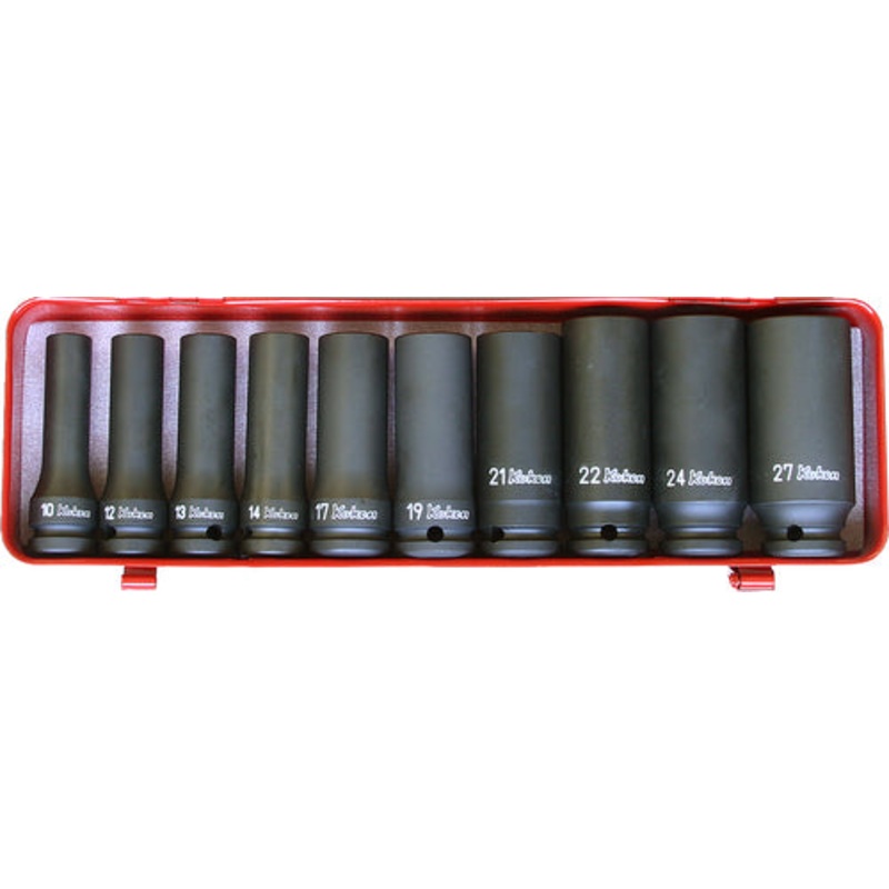 1/2 Sq. Dr. 10 Piece Impact Deep 6-Point Socket Set  10-27mm