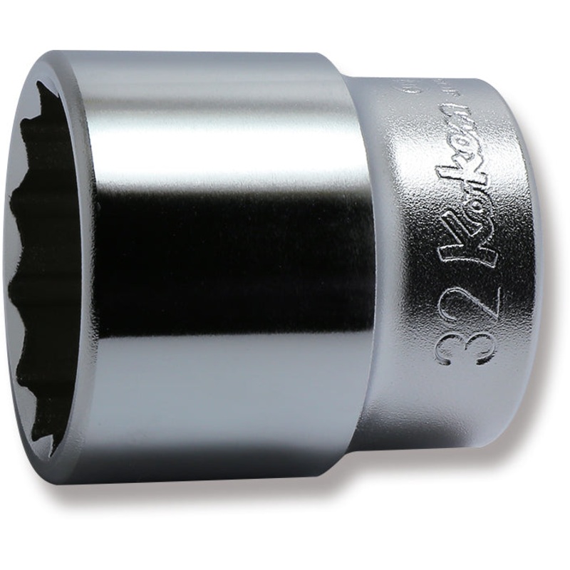 1/2 Sq. Dr. Chrome Metric 12 Point Socket  32mm