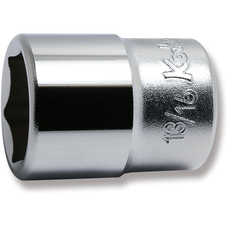 1/2 Sq. Dr. Chrome SAE 6 Point Socket  13/16"