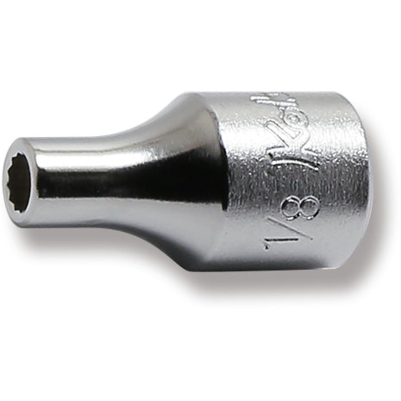 1/4 Sq. Dr. 12 point chrome SAE Socket  1/8