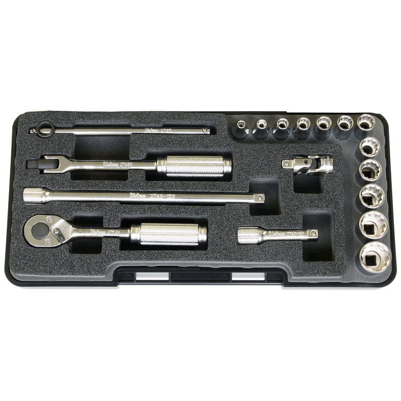 1/4 Sq. Dr. 18 Piece 12-Point SAE Socket set  1/8-9/16