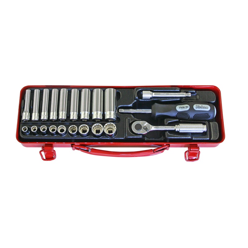 1/4 Sq. Dr. 21 Piece SAE 12-Point Socket Set  7/32-9/16