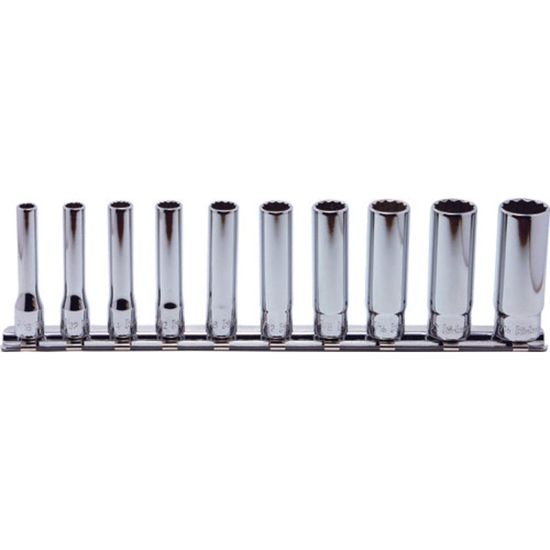 1/4 Sq. Dr. Aerospace 12 Point Deep SAE Chrome Socket set - 10 piece