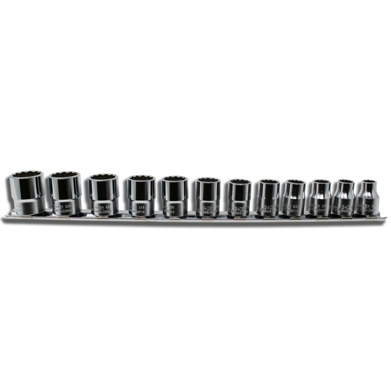 12 Piece 3/8 Sq. Dr. 12 Point, Chrome, Metric Socket Set