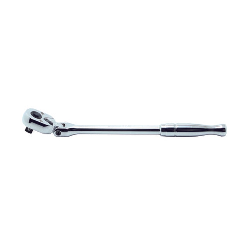 3/8 Sq. Dr. Ratchet Handle  24 teeth Flexible Head Length 265mm Push Button Polished Handle