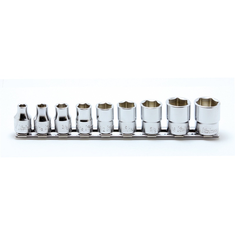 3/8 Sq. Dr. Socket set  1/4-3/4 12 point 200mm  9 pieces