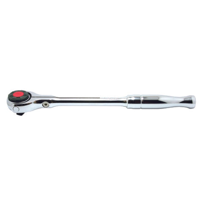 3/8 Sq. Dr. Swivel Head Ratchet 45 teeth - Polished Metal Handle