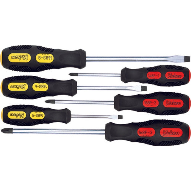 6 Piece Slotted and Phillips Screwdriver Set PH1-2-3/SL5-6-8