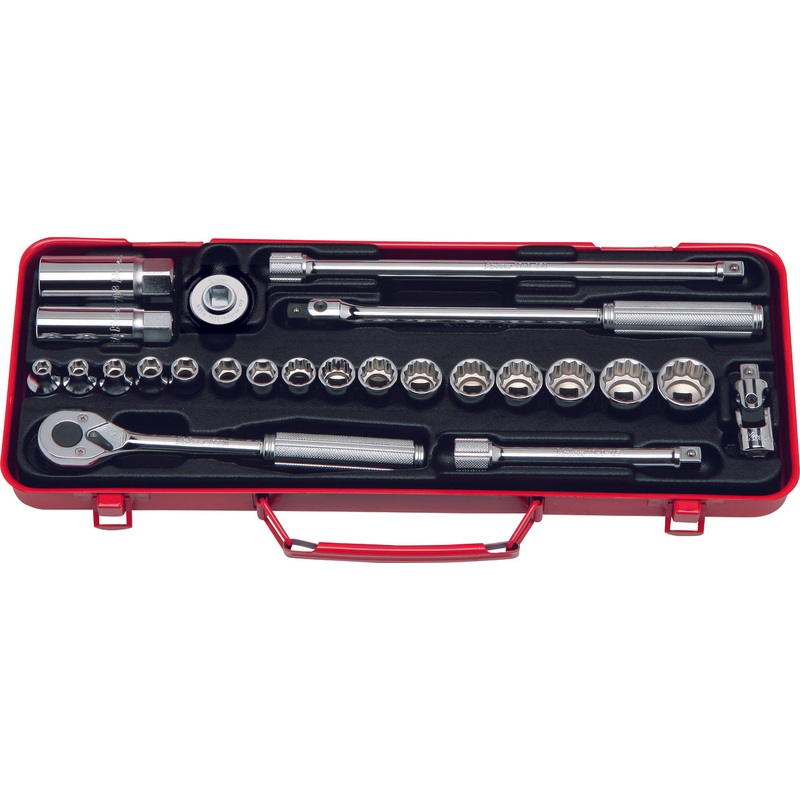 25 Piece 3/8 Sq. Dr.  6 and 12 point Automotive Socket Set