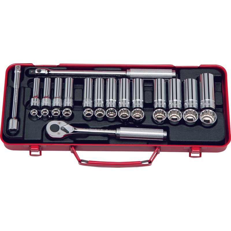 29 Piece 3/8 Sq. Dr. 6 and 12 point Socket Set