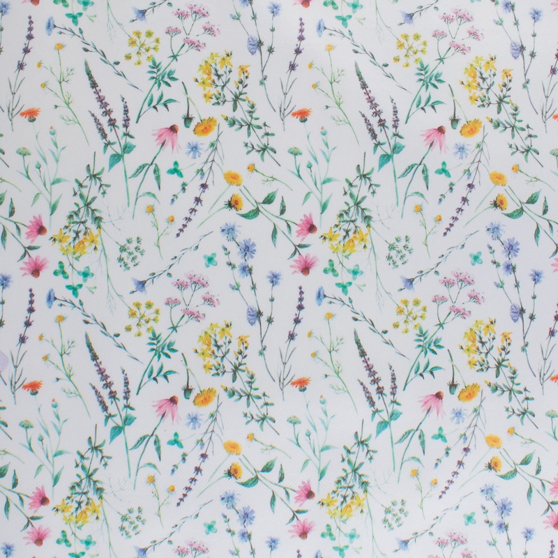 Home Decor Fabric - Utility - Printed Tablecloth Vinyl - Flowers - Multicolor