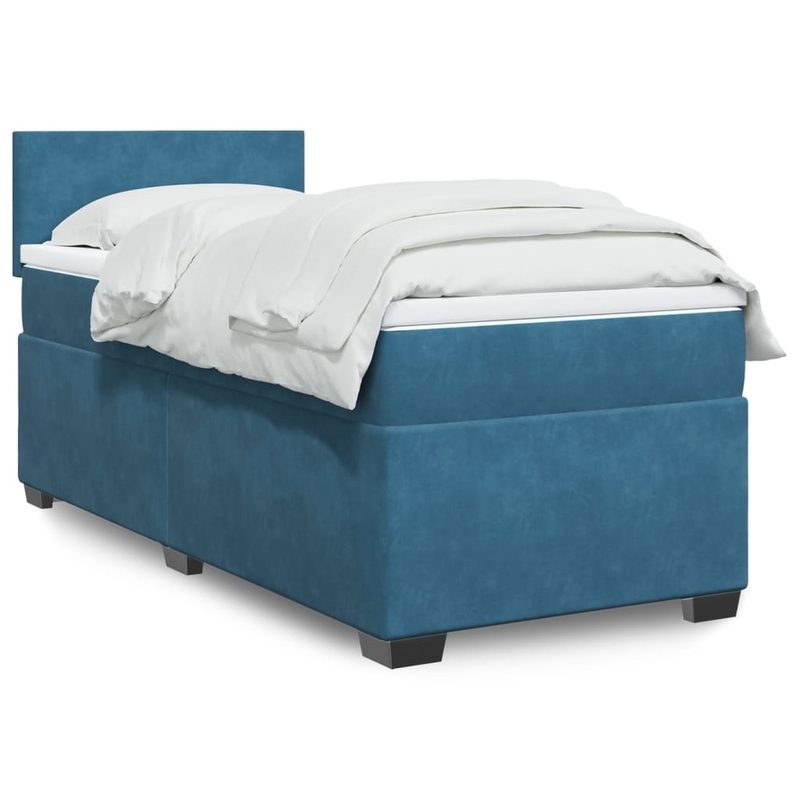 Sommier  lattes de lit avec matelas Bleu fonc 100x200 cm